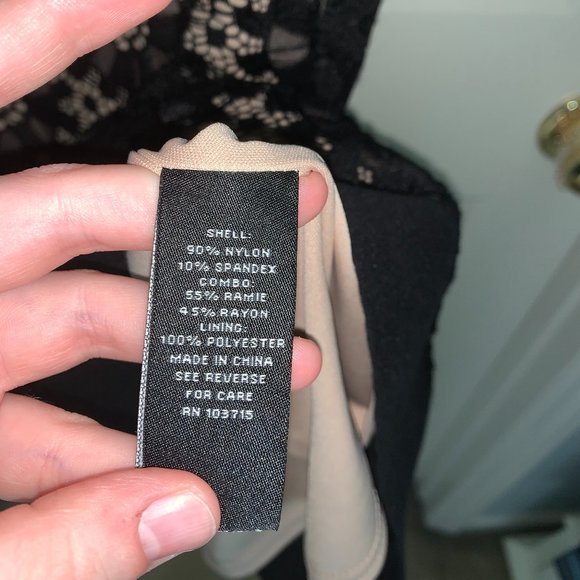 black, and nude sleeveless lace dress NWT - Picture 9 of 11